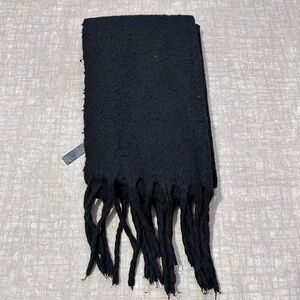 Zara black oversized scarf with fringe